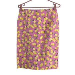 Lk Bennett lemon skirt pencil pink Barbie lemonade fair housewife summer sz 12
